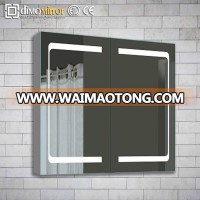 European Aluminum illuminated lighted led mirror cabinet for bathroom vanity spiegelschrank